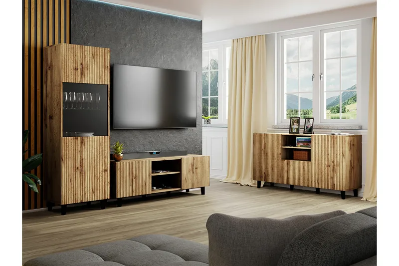 Strontian Möbelset För Vardagsrum Scandinavian Choice Black - Möbler - Möbelset - Möbelset för vardagsrum