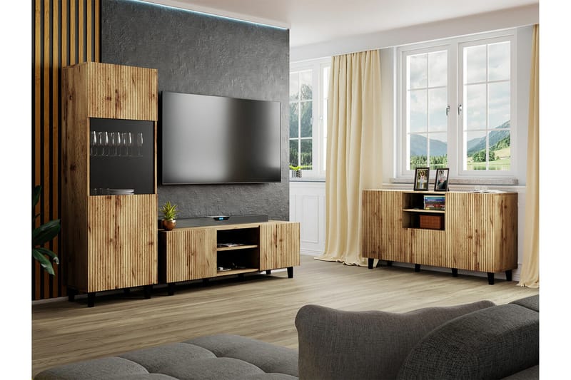 Strontian Möbelset För Vardagsrum Scandinavian Choice Black - Möbler - Möbelset - Möbelset för vardagsrum