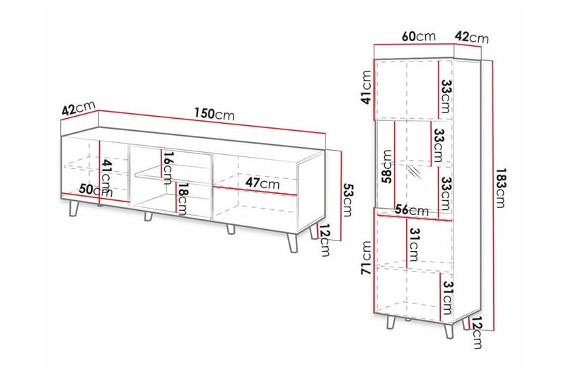 Strontian Möbelset För Vardagsrum Scandinavian Choice Black - Möbler - Möbelset - Möbelset för vardagsrum