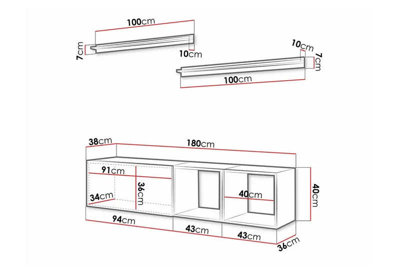 Summerville Möbelset För Vardagsrum White - Möbler - Möbelset - Möbelset för vardagsrum