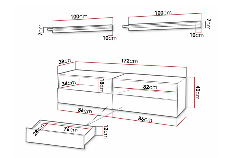 Summerville Möbelset För Vardagsrum White - Möbler - Möbelset - Möbelset för vardagsrum