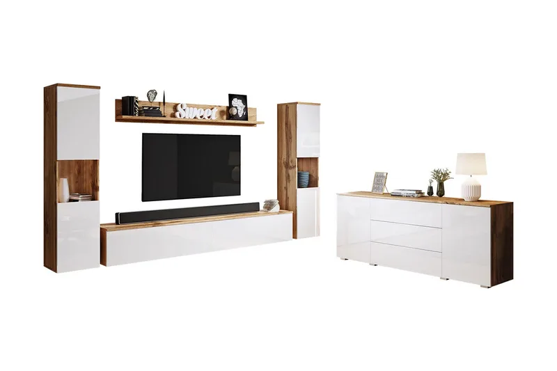 Valga Möbelset För Vardagsrum Natur|Vit - Natur/Vit - Möbler - Möbelset - Möbelset för vardagsrum