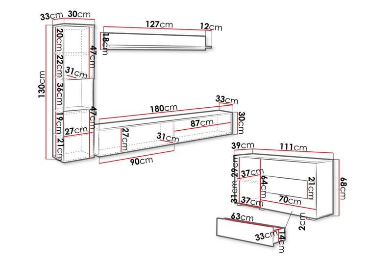 Valga Möbelset För Vardagsrum Natur|Vit - Natur/Vit - Möbler - Möbelset - Möbelset för vardagsrum