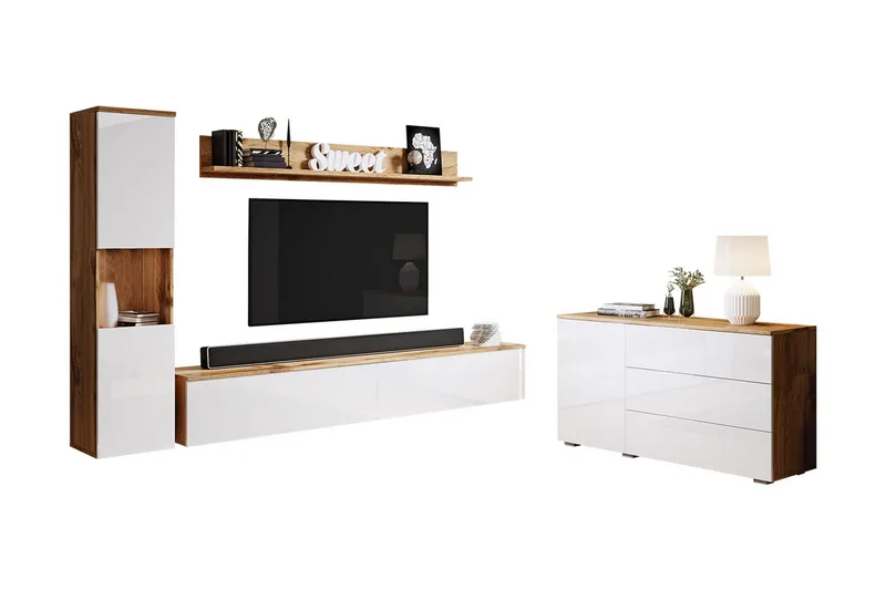 Valga Möbelset För Vardagsrum Natur|Vit - Natur/Vit - Möbler - Möbelset - Möbelset för vardagsrum