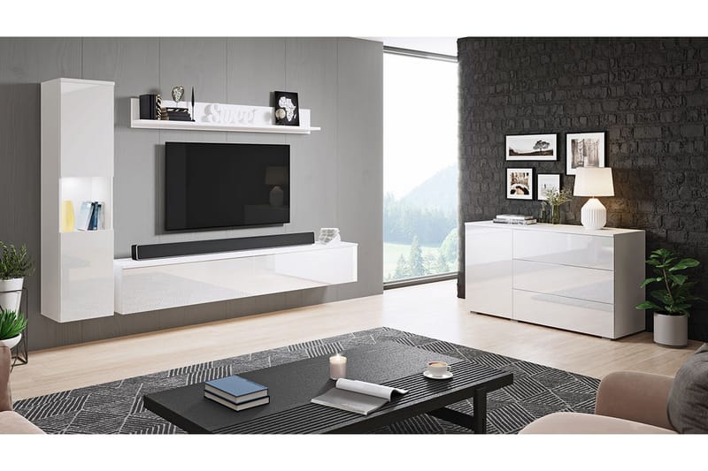 Valga Möbelset För Vardagsrum Vit, Vit