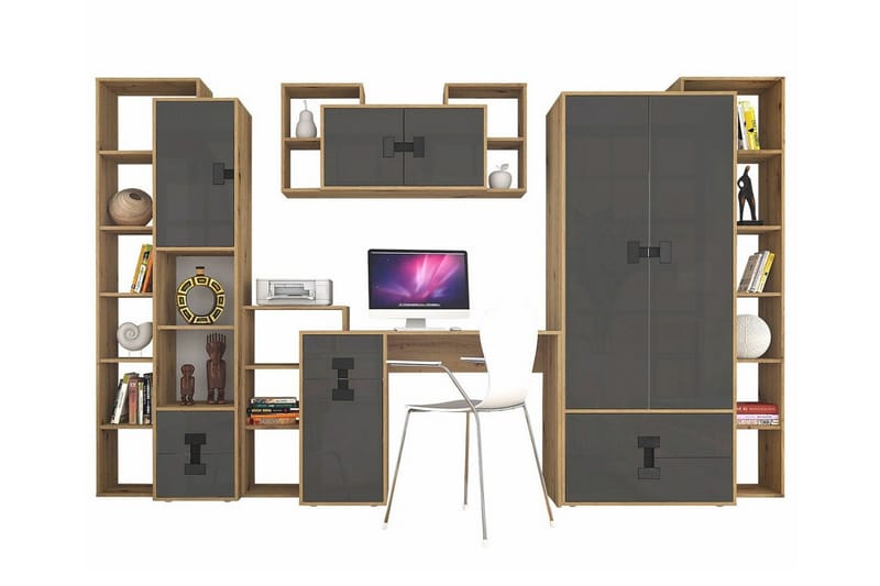 Castlebay Möbelset För Sovrum Grey High Gloss - Möbler - Möbelset - Möbelset för sovrum