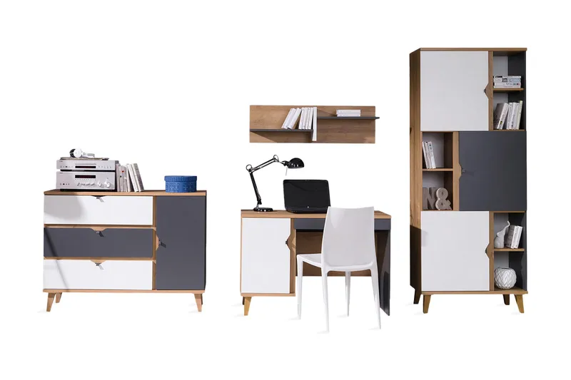 Memone Sovrumsset barn - Beige/Grå/Vit - Möbler - Möbelset - Möbelset för sovrum