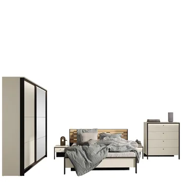 Navron Möbelset För Sovrum - Beige/Svart - Möbler - Möbelset - Möbelset för sovrum