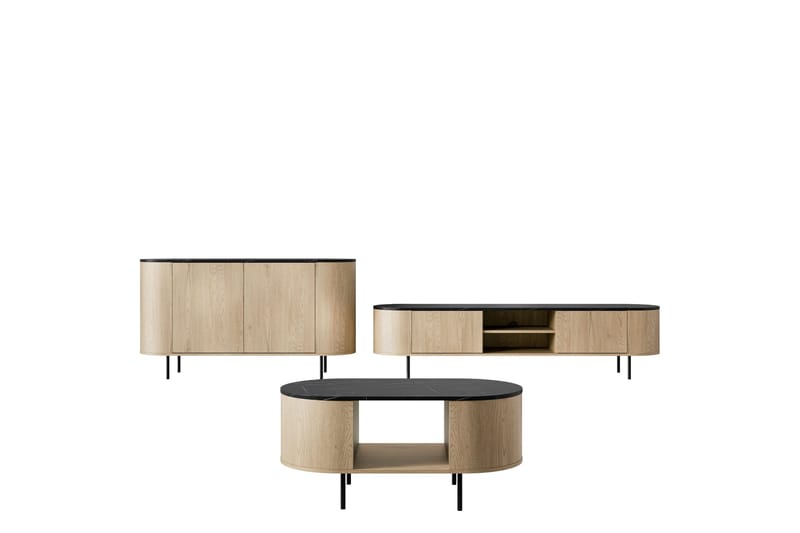 Pantego Möbelset För Vardagsrum - Brun - Möbler - Möbelset - Möbelset för vardagsrum