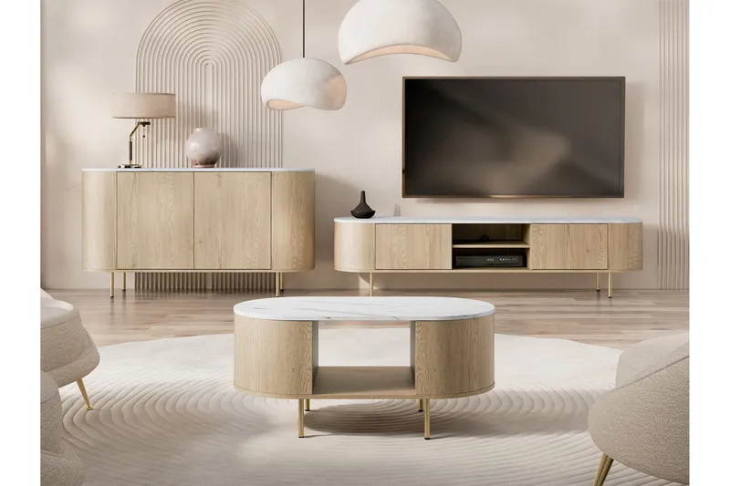 Pantego Möbelset För Vardagsrum - Brun - Möbler - Möbelset - Möbelset för vardagsrum