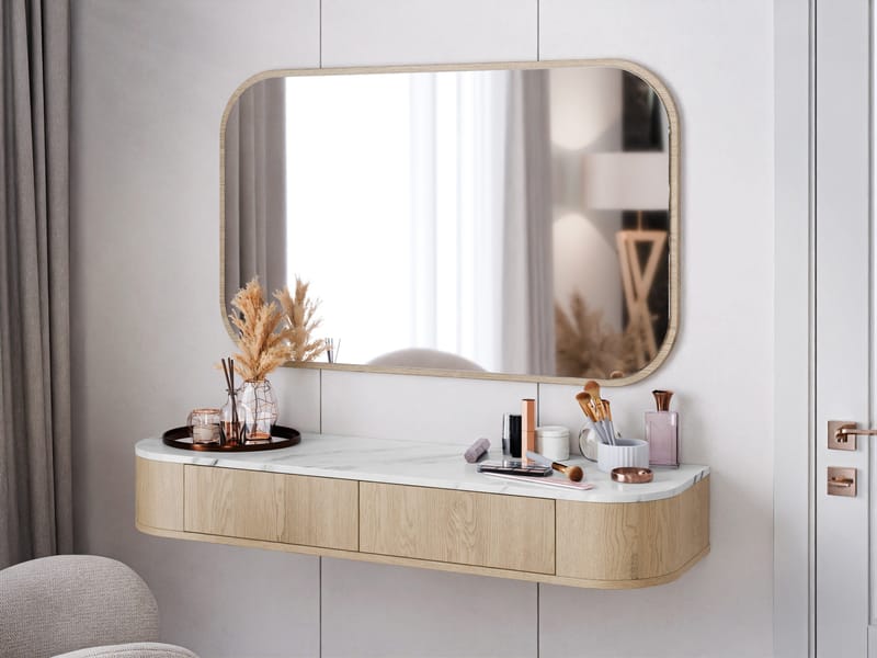 Pantego Sminkbord med spegel 123 cm - brun - Möbler - Bord & matgrupper - Sminkbord & toalettbord