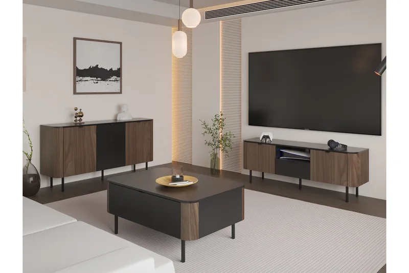 Pollena Möbelset För Vardagsrum - Brun - Möbler - Möbelset - Möbelset för vardagsrum