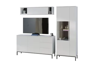 Querty Vardagsrumsset LED-belysning 4 Delar Vit LED - Vit - Möbler - Möbelset - Möbelset för vardagsrum