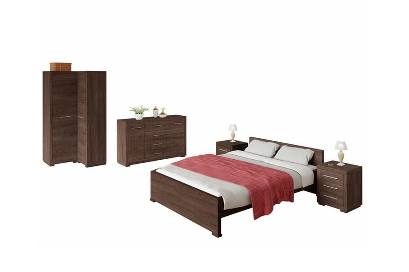 Rosehall Möbelset För Sovrum - Mörkbrun - Möbelset för sovrum