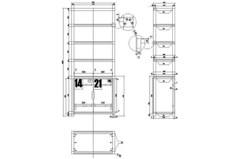Säng med låda nattduksbord garderob bokhylla Alex - Möbler - Möbelset - Möbelset för sovrum