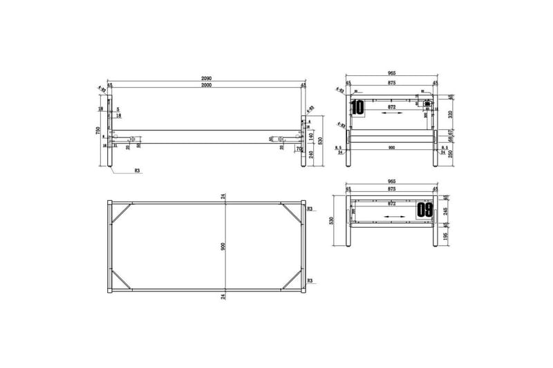 Säng med låda nattduksbord låda 2-dörrs garderob Alex - Möbler - Möbelset - Möbelset för sovrum