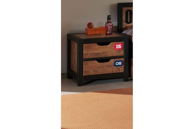 Säng med låda nattduksbord skrivbord garderob bokhylla byrå Alex - Möbler - Möbelset - Möbelset för sovrum