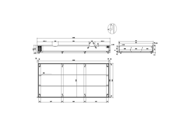 Säng med låda nattduksbord skrivbord garderob bokhylla byrå Alex - Möbler - Möbelset - Möbelset för sovrum