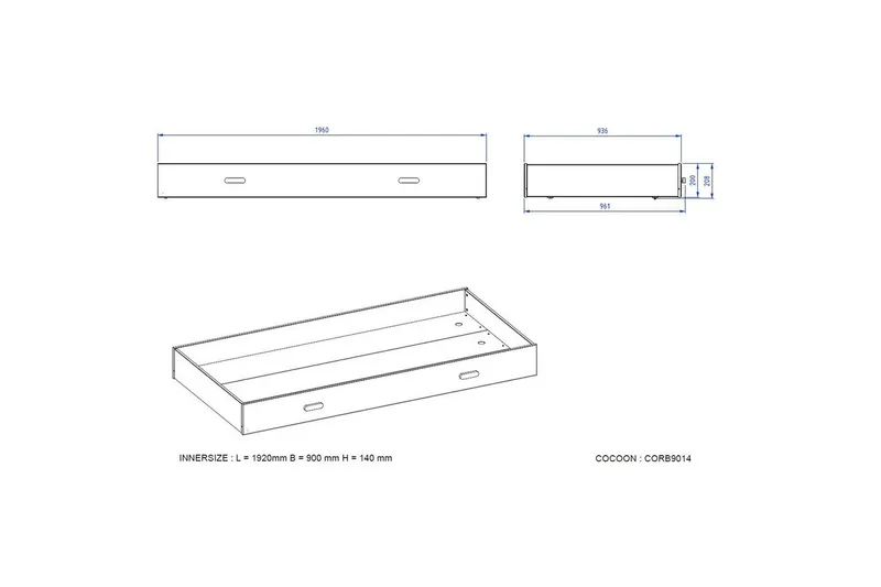 Säng med lådskrivbord Kiddy - Möbler - Möbelset - Möbelset för sovrum