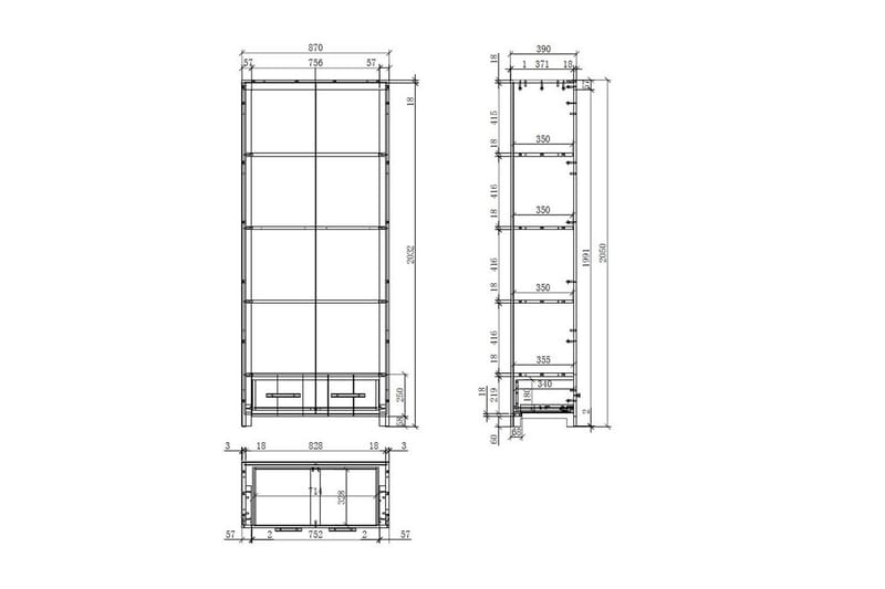 Säng med nattduksbord 2-dörrars garderob Skrivbord Bokhylla Låda Erik - Möbler - Möbelset - Möbelset för sovrum