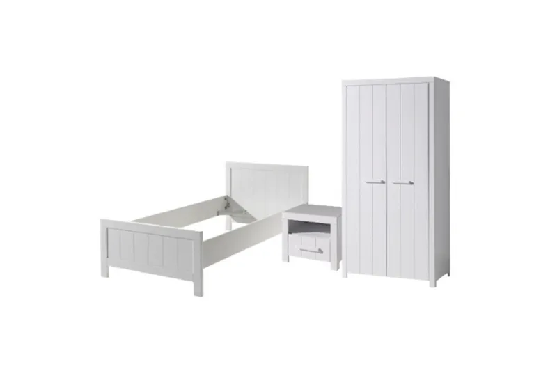 Säng med nattduksbord 2-dörrs garderob Erik, undefined