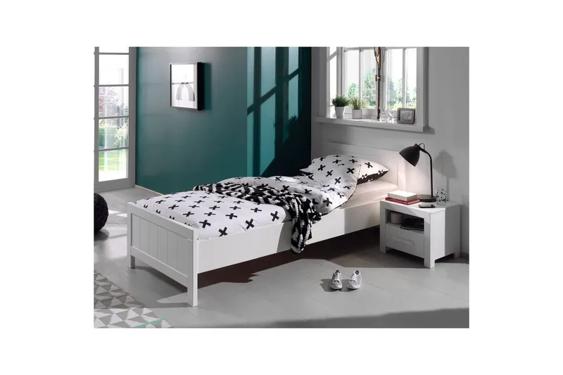 Säng med nattduksbord 3-dörrars garderob Skrivbord Bokhylla Erik - Möbler - Möbelset - Möbelset för sovrum