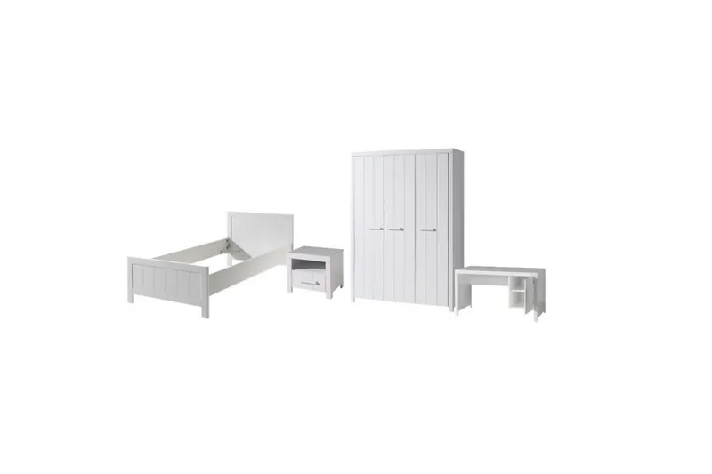 Säng med nattduksbord 3-dörrars garderob Skrivbord Erik, undefined