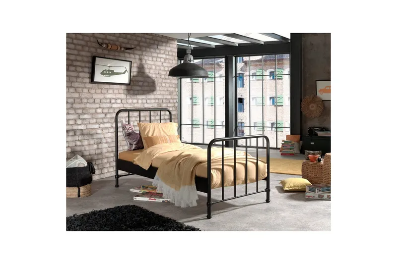 Säng med nattduksbord Bronxx Svart - Svart - Möbler - Möbelset - Möbelset för sovrum