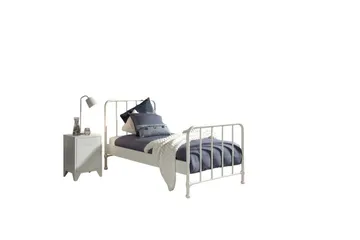 Säng med nattduksbord Bronxx Vit