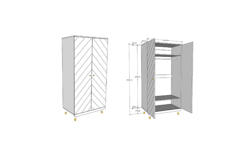 Säng med nattduksbord garderob byrå Billy Vit - Möbler - Möbelset - Möbelset för sovrum