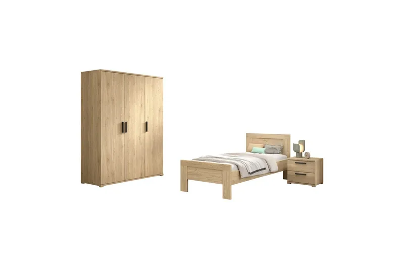 Säng med nattduksbord tredörrars garderob Sam, undefined