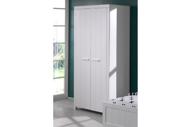 Säng med ribbotten nattduksbord 2-dörrars garderob skrivbord bokhylla låda Erik - Möbler - Möbelset - Möbelset för sovrum