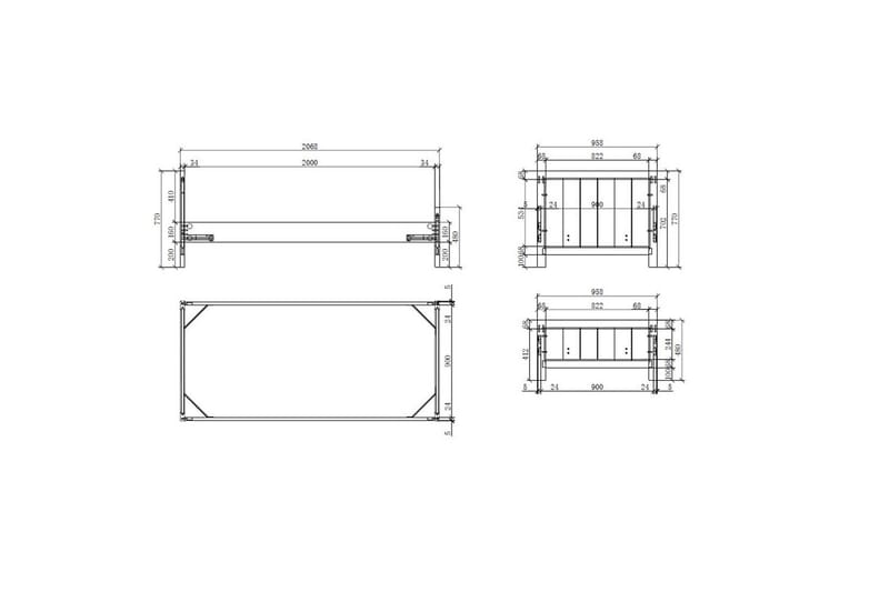 Säng med ribbotten nattduksbord 3-dörrars garderob skrivbord bokhylla låda Erik - Möbler - Möbelset - Möbelset för sovrum