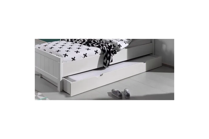 Säng med ribbotten nattduksbord 3-dörrars garderob skrivbord låda Erik - Möbler - Möbelset - Möbelset för sovrum