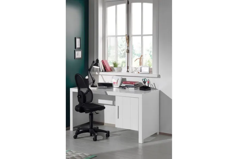 Säng med ribbotten nattduksbord 3-dörrars garderob skrivbord låda Erik - Möbler - Möbelset - Möbelset för sovrum