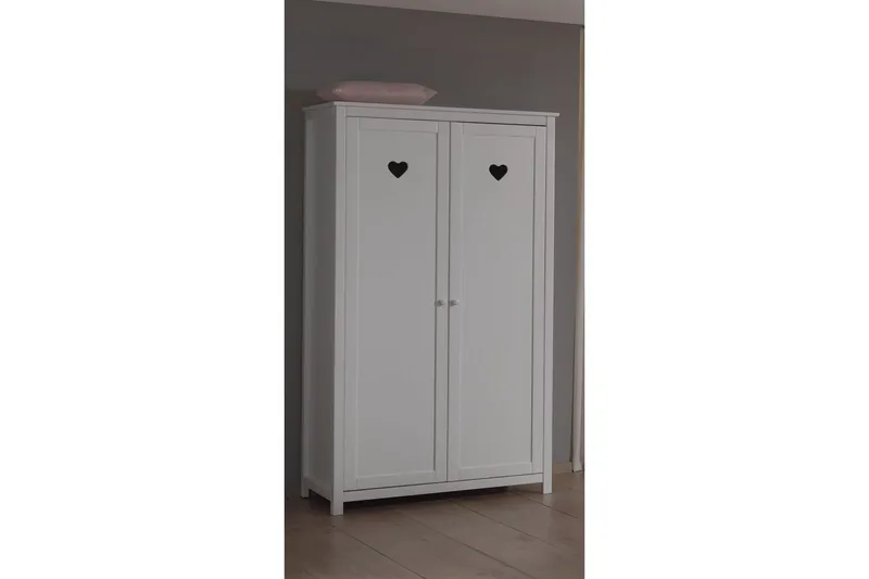 Säng med ribbotten nattduksbord garderob låda Amori Vit 2 dörrar - 2 dörrar - Möbler - Möbelset - Möbelset för sovrum