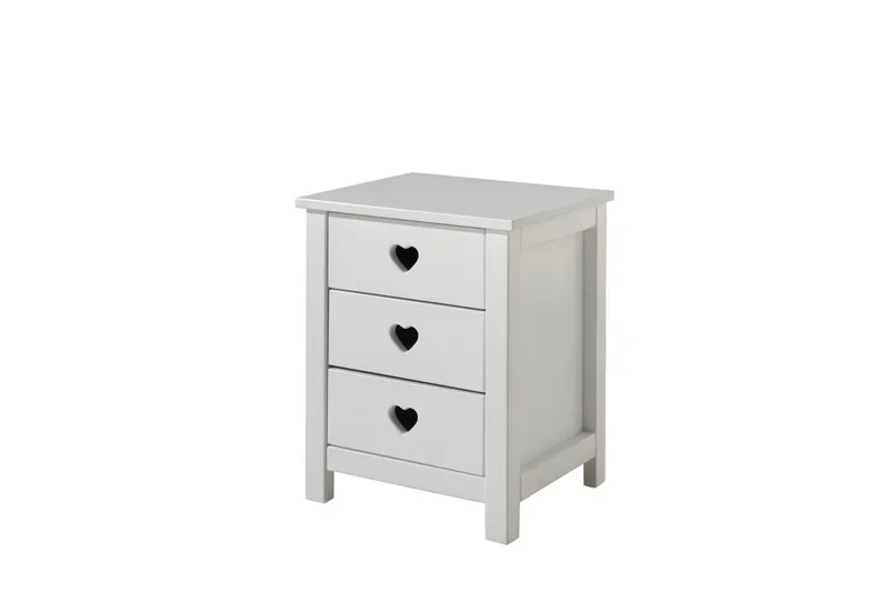 Säng med ribbotten nattduksbord garderob låda Amori Vit 2 dörrar - 2 dörrar - Möbler - Möbelset - Möbelset för sovrum