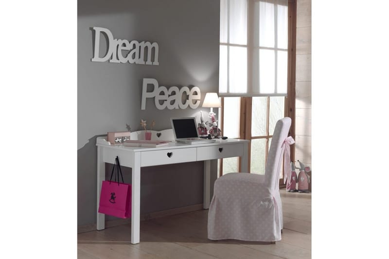 Säng med ribbotten nattduksbord garderob skrivbord bokhylla Amori Vit 2 dörrar - 2 dörrar - Möbler - Möbelset - Möbelset för sovrum