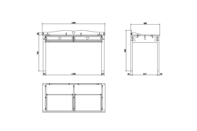Säng med sängbord, garderob, skrivbord, bokhylla Amori Vit 2 dörrar - 2 dörrar - Möbler - Möbelset - Möbelset för sovrum
