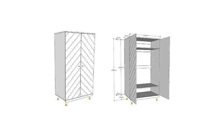 Säng med sängbord, garderob Billy Vit - Möbler - Möbelset - Möbelset för sovrum