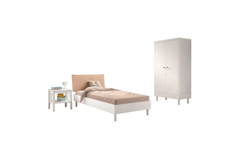 Säng med sängbord, garderob Forrest Vit bok - Vit bok - Möbler - Möbelset - Möbelset för sovrum