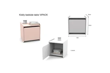 Säng med sängbord Vägg hyllor Kiddy Rosa - Rosa - Möbler - Möbelset - Möbelset för sovrum