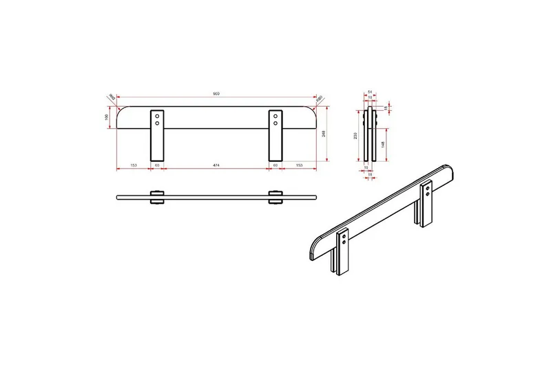 Säng med sängbord Vägg hyllor Skyddsrail Kiddy Rosa - Rosa - Möbler - Möbelset - Möbelset för sovrum