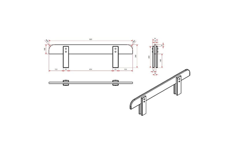 Säng med sängbord Vägg hyllor Skyddsrail Kiddy Rosa - Rosa - Möbler - Möbelset - Möbelset för sovrum