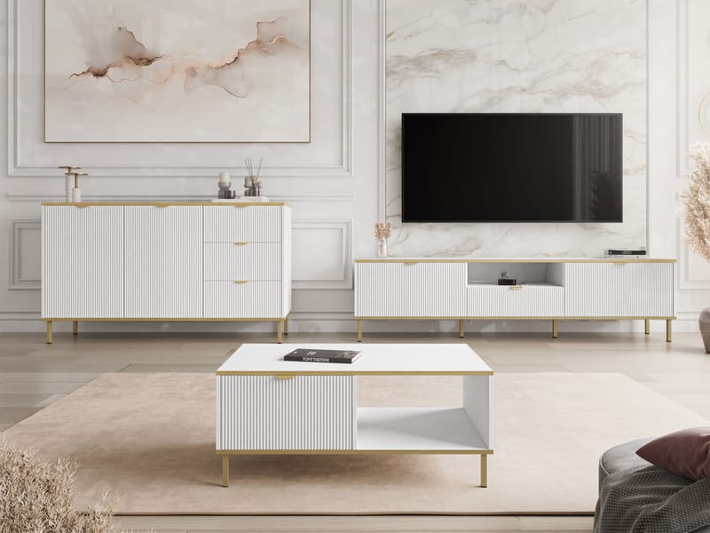 Salmor Möbelset För Vardagsrum - Vit - Möbler - Möbelset - Möbelset för vardagsrum