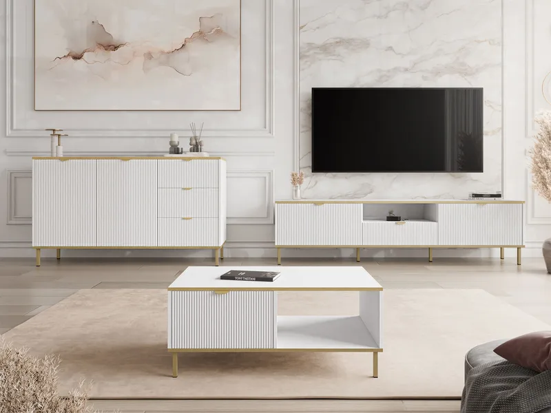 Salmor Möbelset För Vardagsrum - Vit - Möbler - Möbelset - Möbelset för vardagsrum