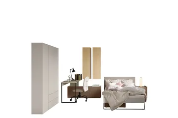 Sigmana Möbelset För Sovrum - Ljusgrå/Brun/Beige - Möbler - Möbelset - Möbelset för sovrum