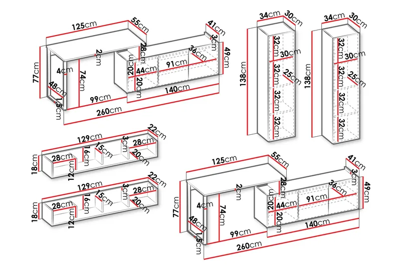 Sigmana Möbelset För Vardagsrum - Ljusgrå/Beige - Möbler - Möbelset - Möbelset för vardagsrum