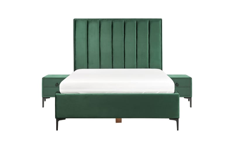 Sovrumsset Sezanne Grön/Svart, 140x200 cm, Sammet - Grön/Svart, 140x200 cm, Sammet - Möbler - Möbelset - Möbelset för sovrum