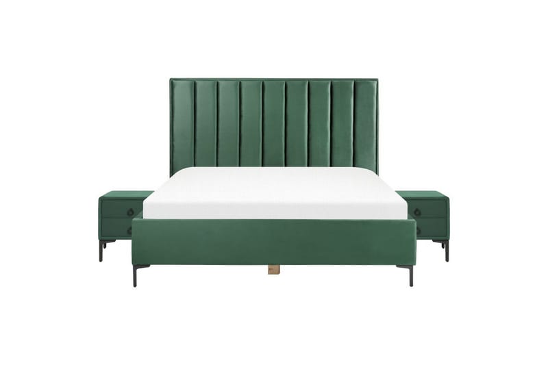 Sovrumsset Sezanne Grön/Svart, 180x200 cm, Sammet - Grön/Svart, 180x200 cm, Sammet - Möbler - Möbelset - Möbelset för sovrum